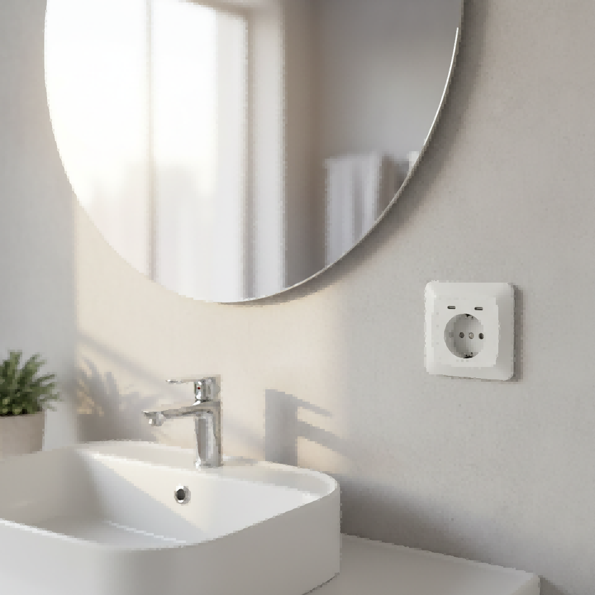 20W Fast Charging Schuko Socket Настенная розетка Schuko с двумя портами USB-C мощностью 20 Вт для быстрой зарядки, идеально подходит для современных домашних ремонтов и гостиниц.