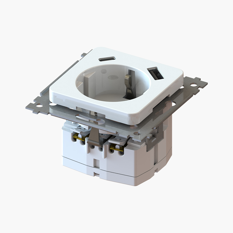 Gniazdo europejskie z niestandardowym logo i portem typu C