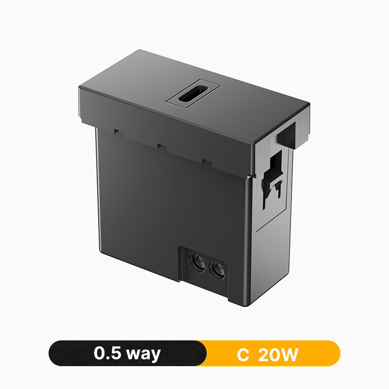 0.5ウェイ（22.5×45mm）USBソケットモジュール