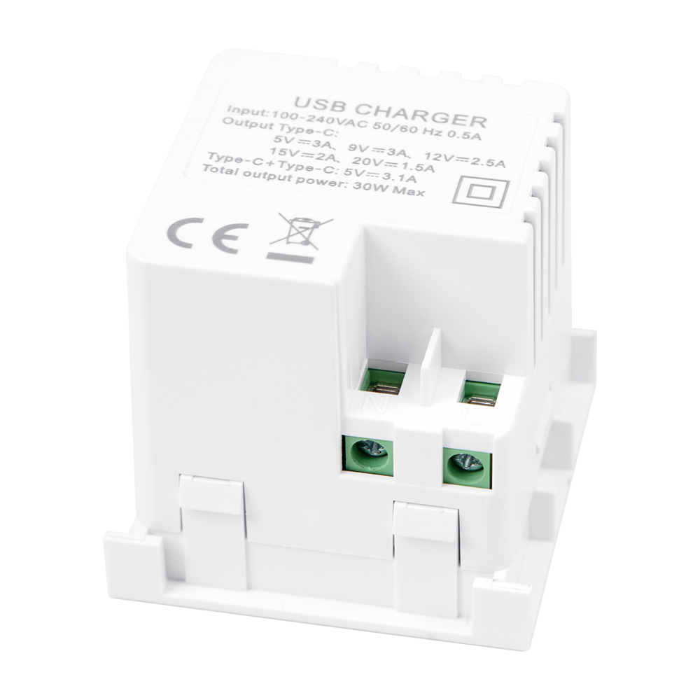 30WデュアルUSB-Cトランキング充電器 | PD 30W産業用電源モジュール