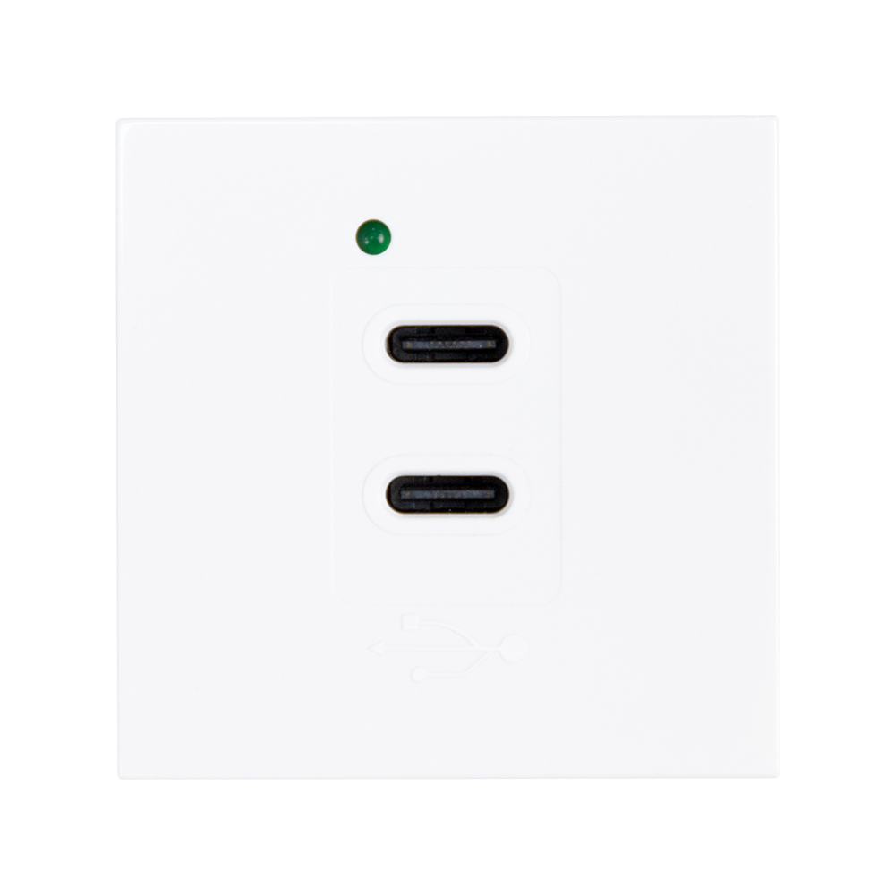 Модуль с двумя розетками USB-C мощностью 45 Вт | Быстрая зарядка PD для офиса и мебели