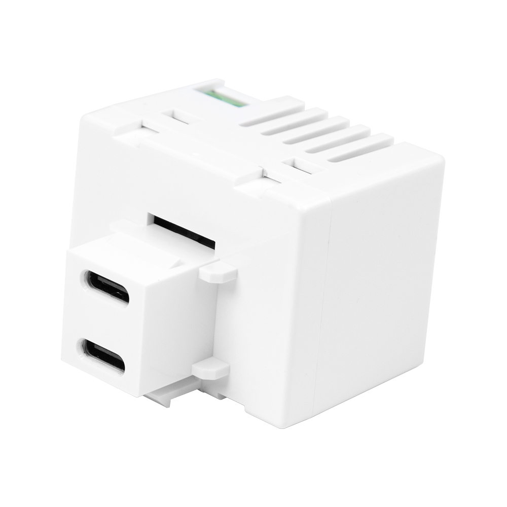 Dwa porty USB-C na adapterze Keystone Jack 30 W z szybkim ładowaniem