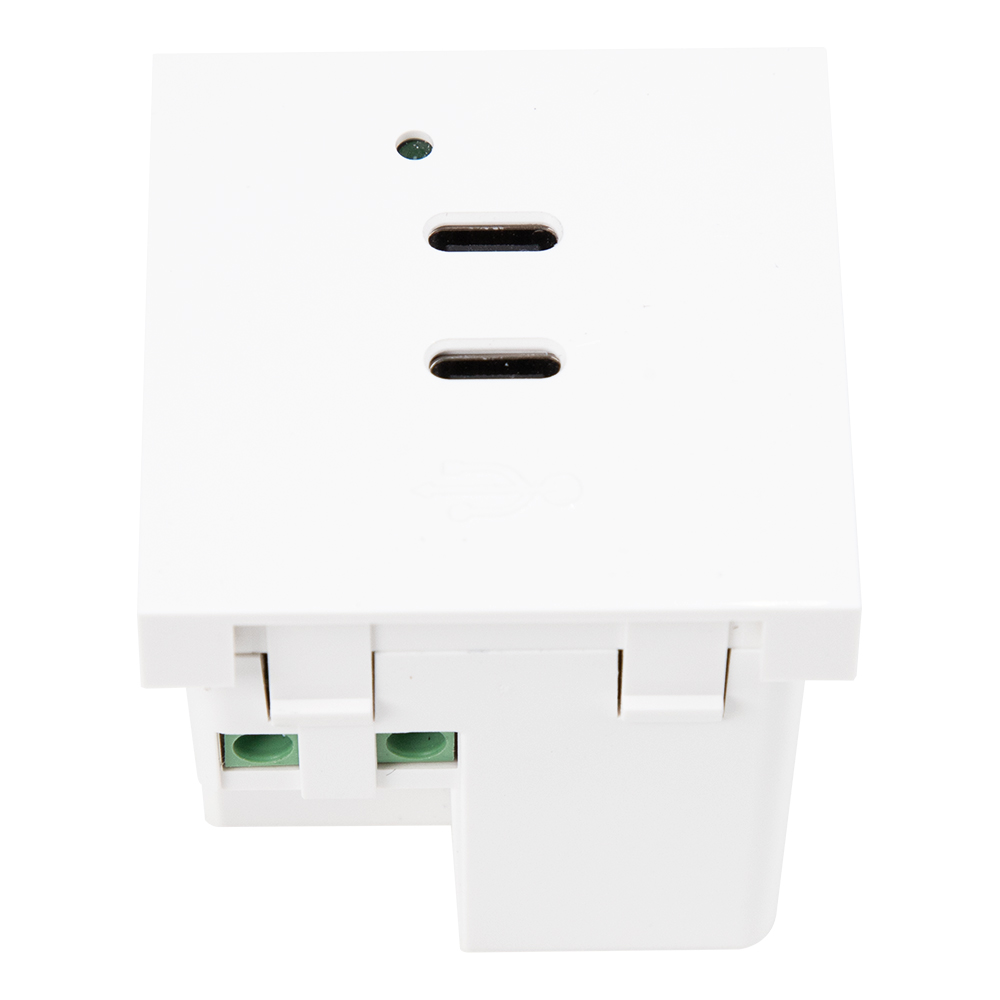 Модуль с двумя розетками USB-C мощностью 45 Вт | Быстрая зарядка PD для офиса и мебели