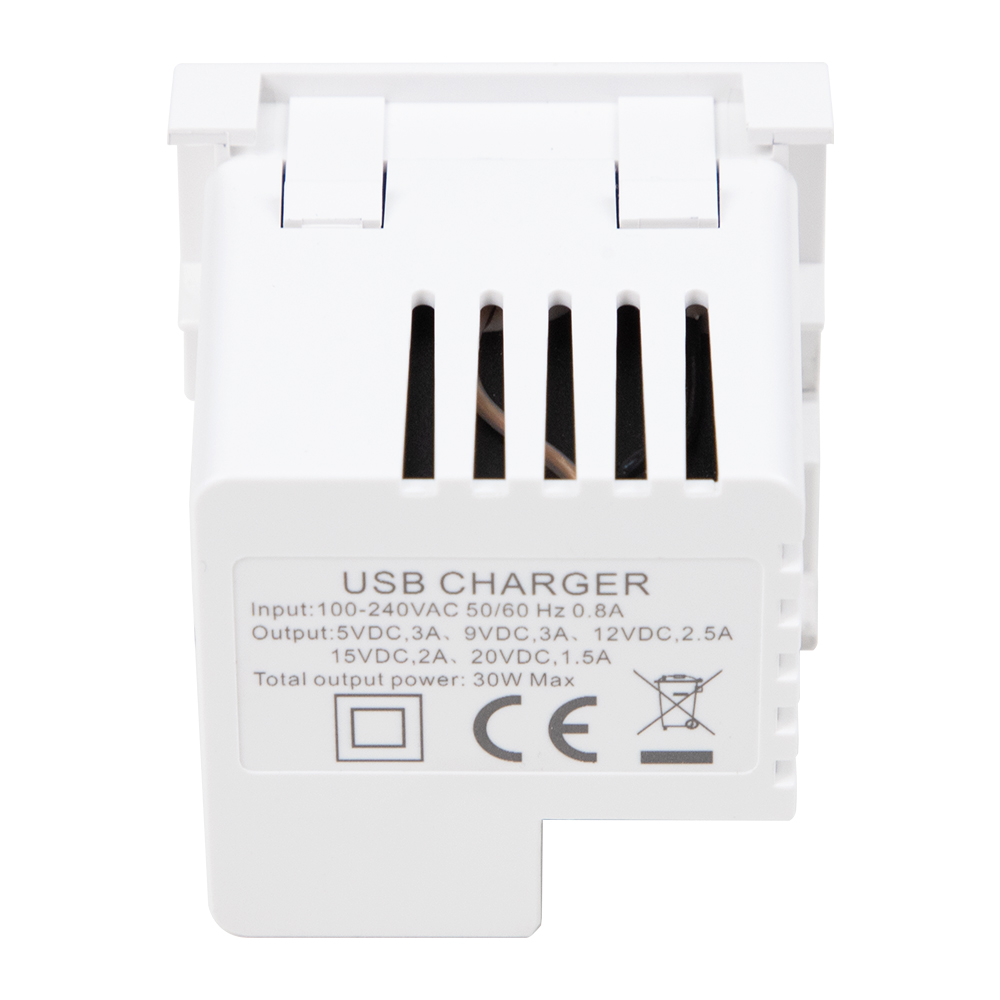 Кабель-розетка USB-C мощностью 30 Вт | Модуль быстрой зарядки PD для мебели и стен