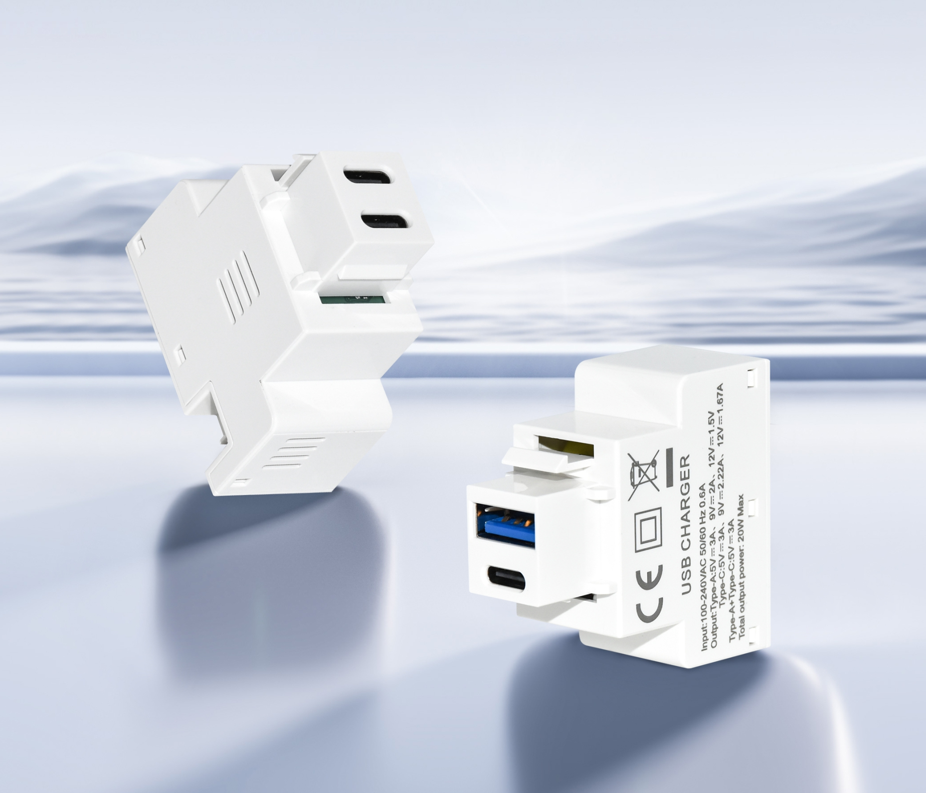 Специальная розетка Keystone мощностью 20 Вт для быстрой зарядки iPhone и Samsung