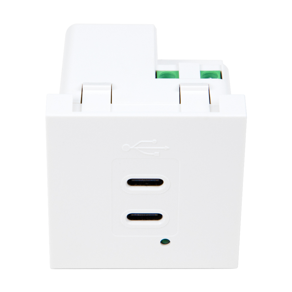 Модуль с двумя розетками USB-C мощностью 45 Вт | Быстрая зарядка PD для офиса и мебели