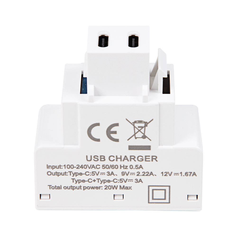 Компактный разъем USB-C Keystone с проводными входными клеммами.