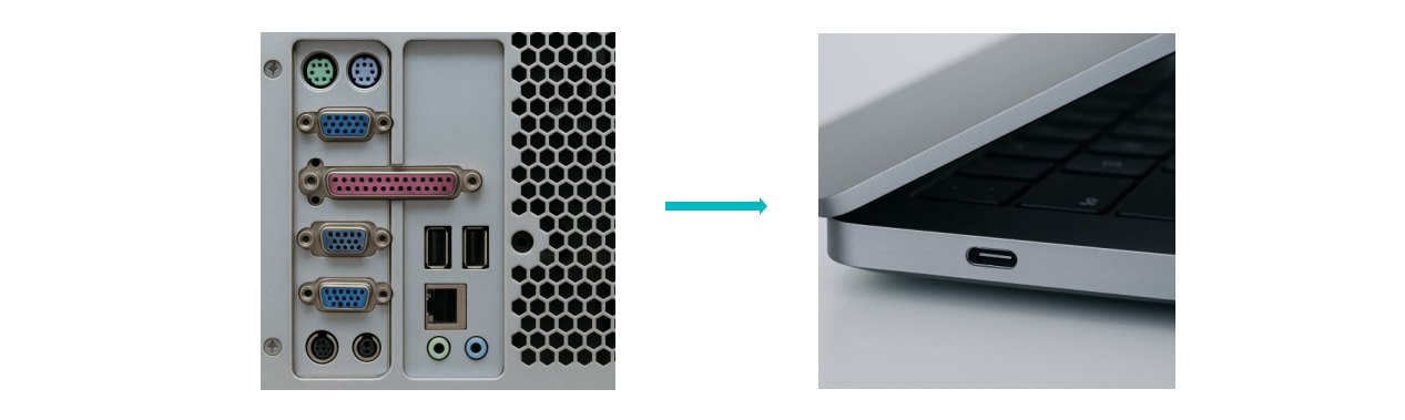 Comparaison entre les anciens ports d